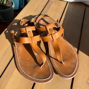 K.Jacques Kepri Tan Leather Sandals